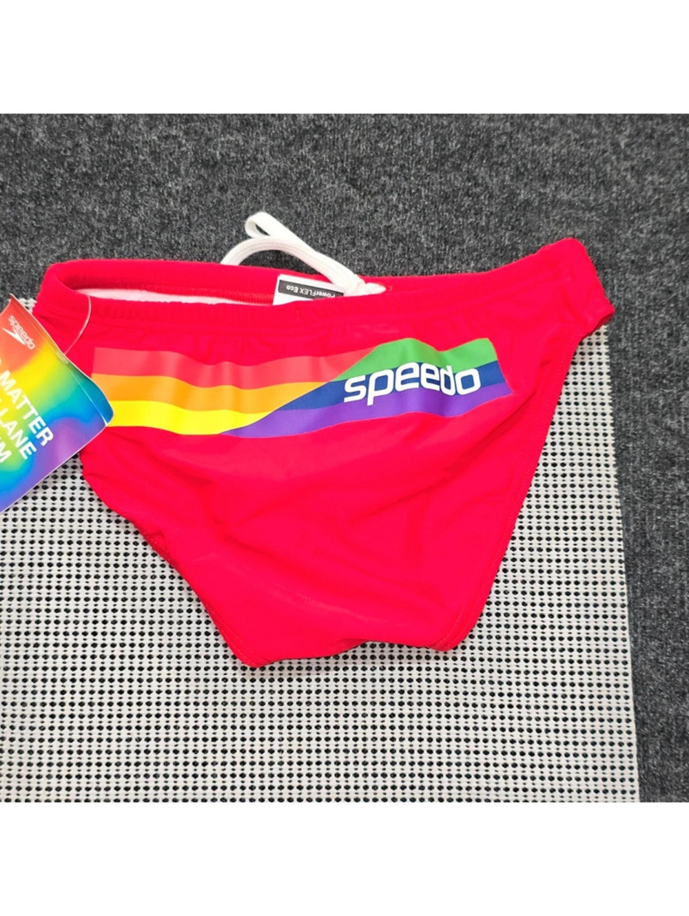 Speedo Pride Rainbow Solar 1" Swim Brief NWT Red Size 28